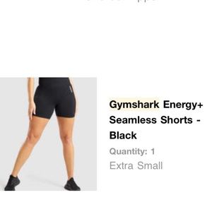 Black Gymshark Energy+ Seamless Shorts, Size XS